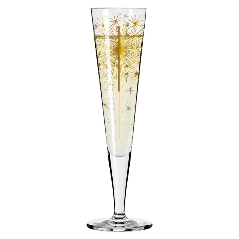 Goldnacht Champagne Glass #5 - des. Petra Mohr for Ritzenhoff