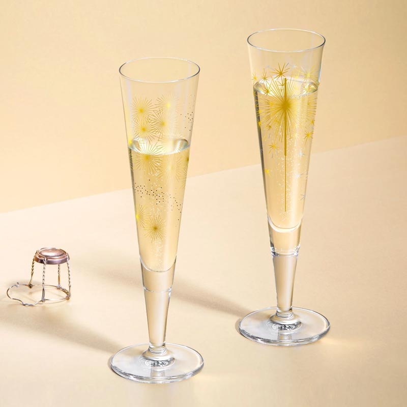 Goldnacht Champagne Glass #5 - des. Petra Mohr for Ritzenhoff