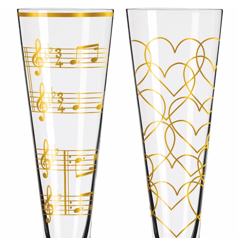 Goldnacht Champagne 'Duett' Glass Set H23 - des. Nathalie Jean and Rurik Mahlberg for Ritzenhoff