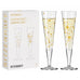Goldnacht Champagne Glass 'Duett' Set F24 - des. Ana Vasconcelos for Ritzenhoff