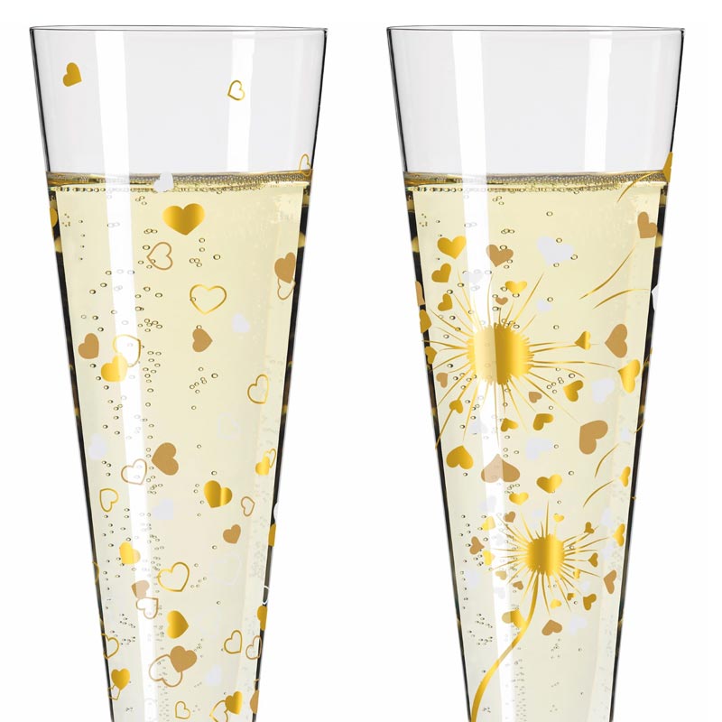 Goldnacht Champagne Glass 'Duett' Set F24 - des. Ana Vasconcelos for Ritzenhoff