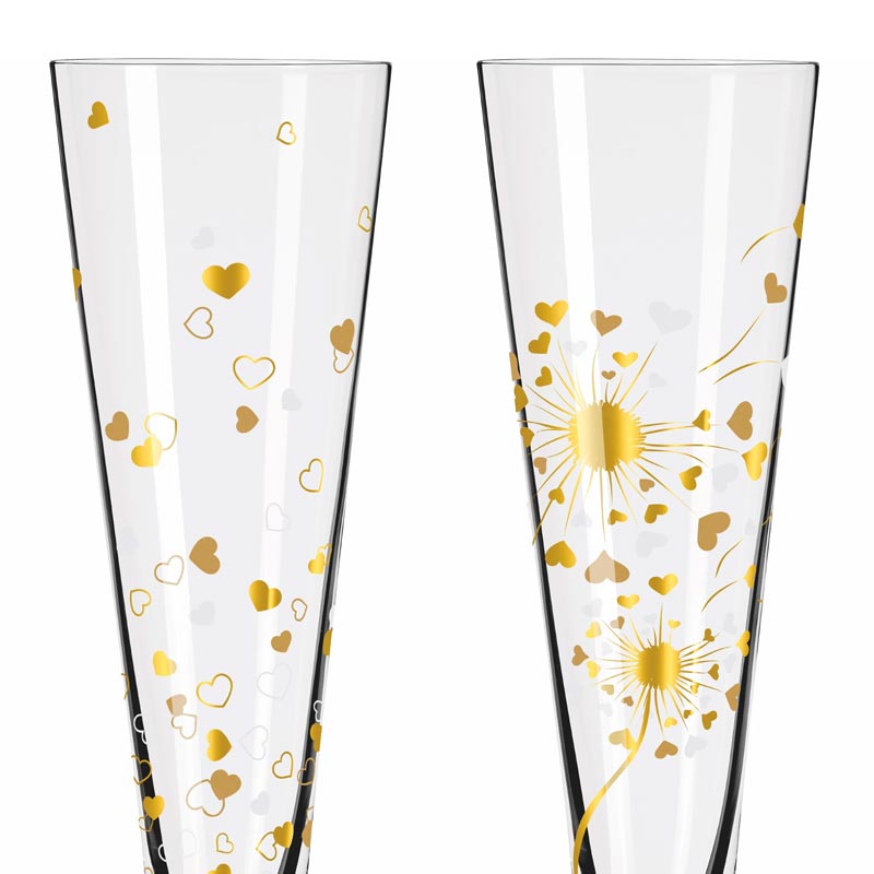Goldnacht Champagne Glass 'Duett' Set F24 - des. Ana Vasconcelos for Ritzenhoff