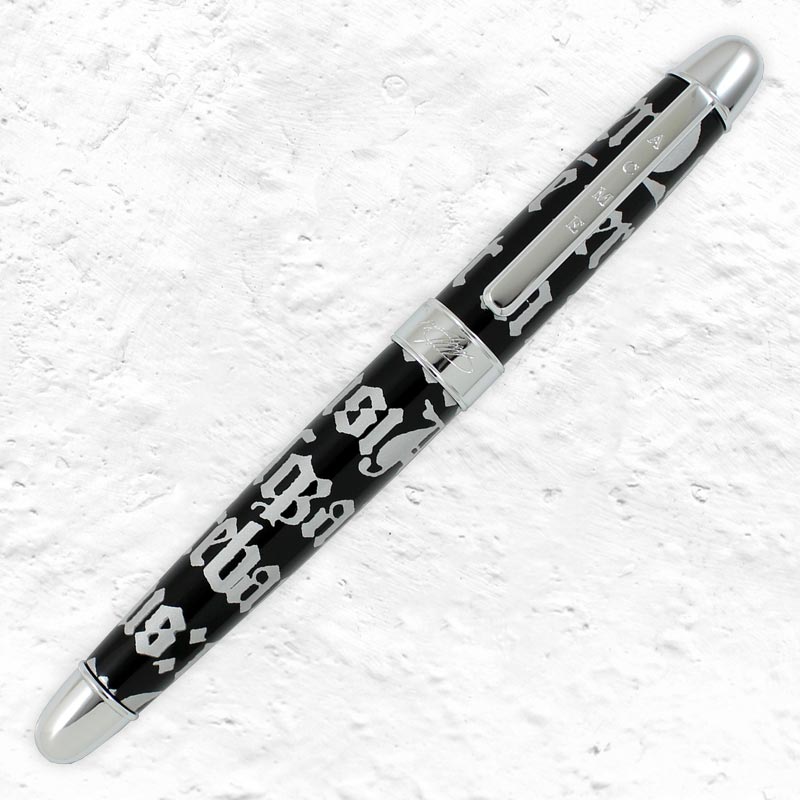 Gothic Script Silver Standard Roller Ball pen, des. Rod Dyer for ACME