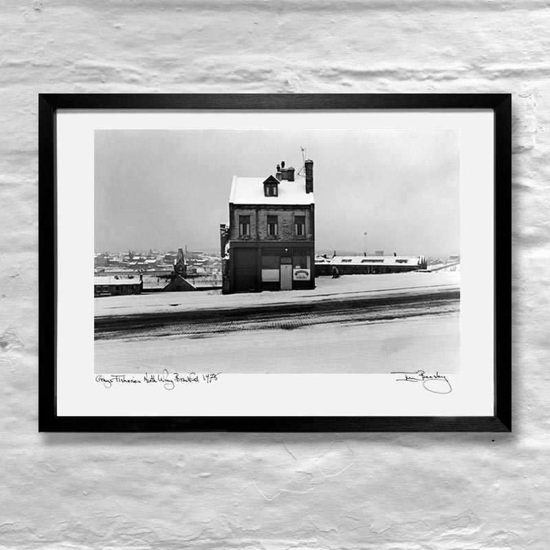 Gray's Fisheries, Winter, North Wing, Bradford, 1976 by Ian Beesley - signed framed print