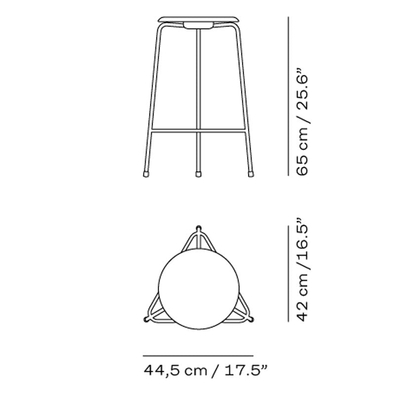 High Dot™ Counter Stool - Intense Black Leather / Black Powdercoated base - des. Arne Jacobsen (1970s), made by Fritz Hansen