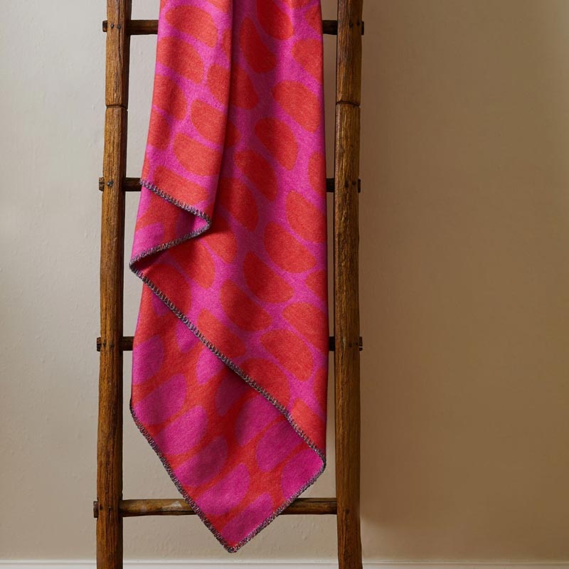 Halfmoon Pink Cotton Throw by Tweedmill