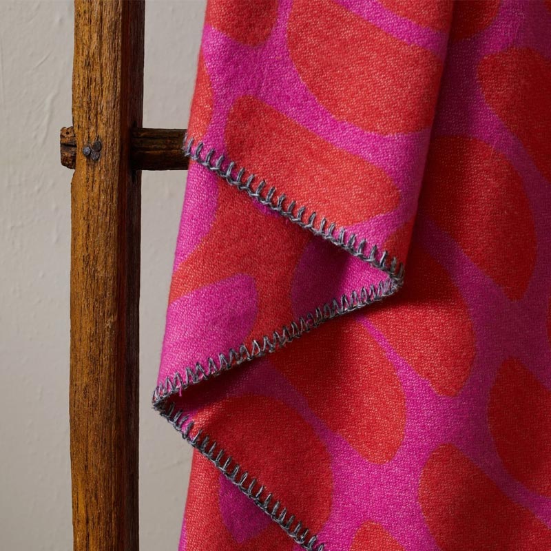 Halfmoon Pink Cotton Throw by Tweedmill