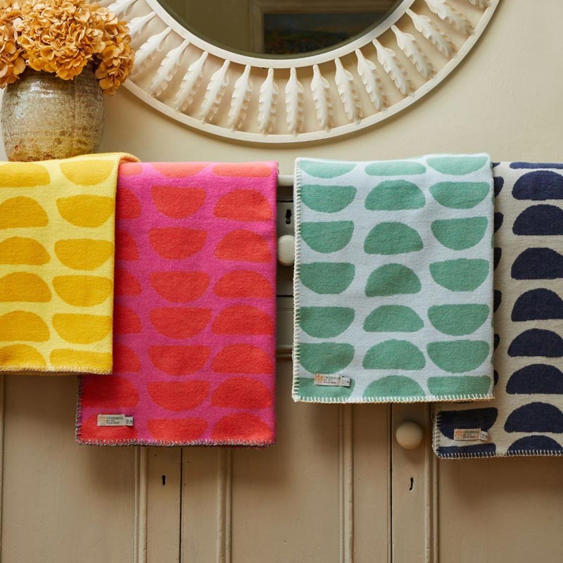 Halfmoon Pink Cotton Throw by Tweedmill