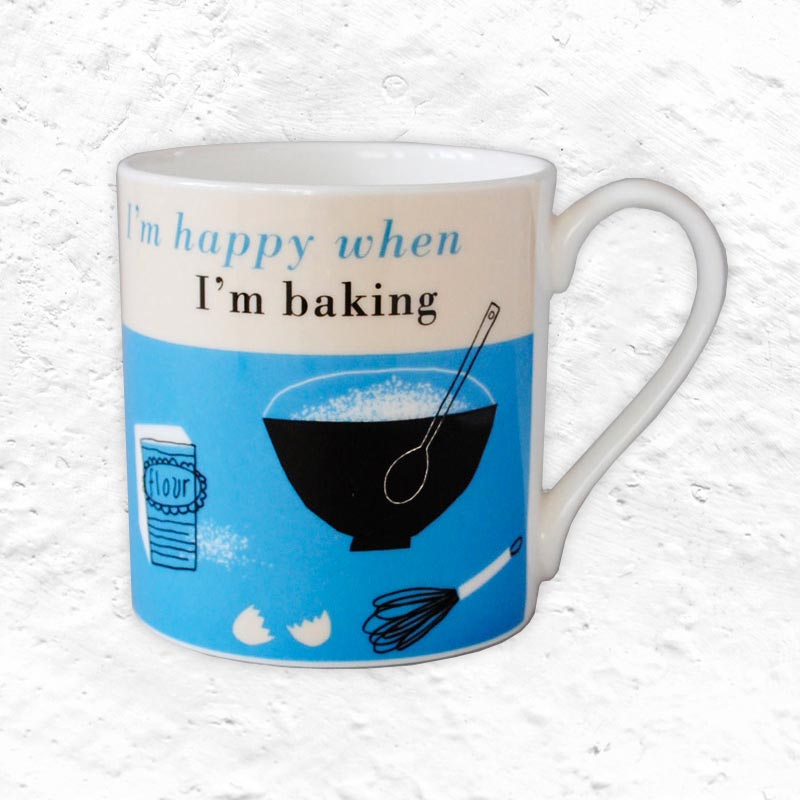 Happiness mug - Baking, blue - by Repeat Repeat