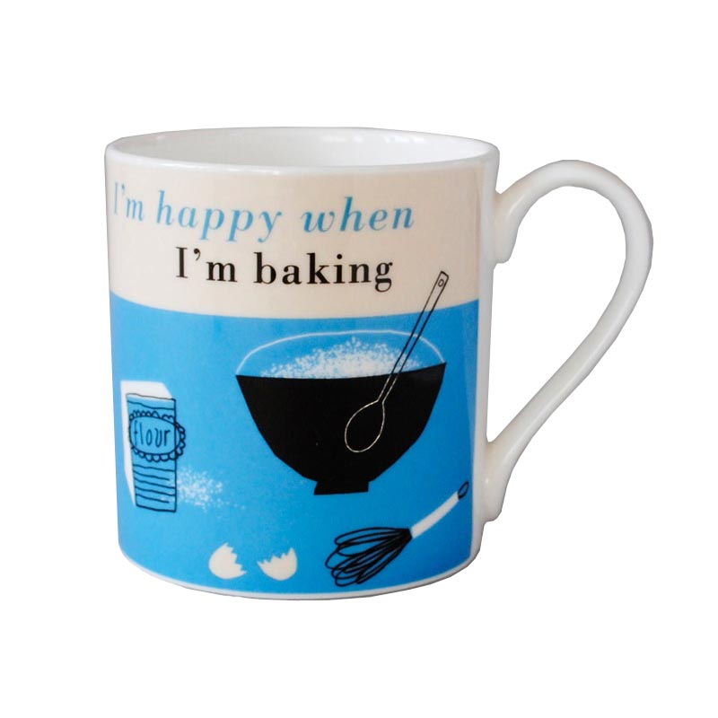 Happiness mug - Baking, blue - by Repeat Repeat