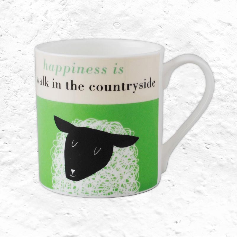 Happiness mug - Sheep, green - by Repeat Repeat