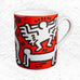 Keith Haring 'White on Red' Limoges Porcelain Mug
