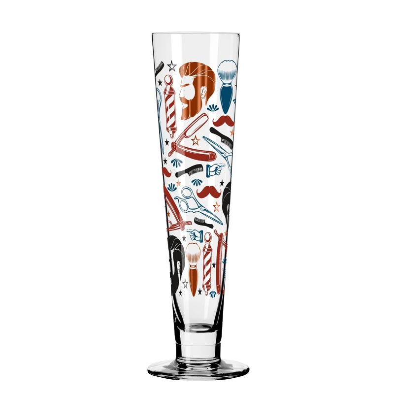 Heldenfest Beer Glass with Barber Illustration, des. Rebecca Buss for Ritzenhoff