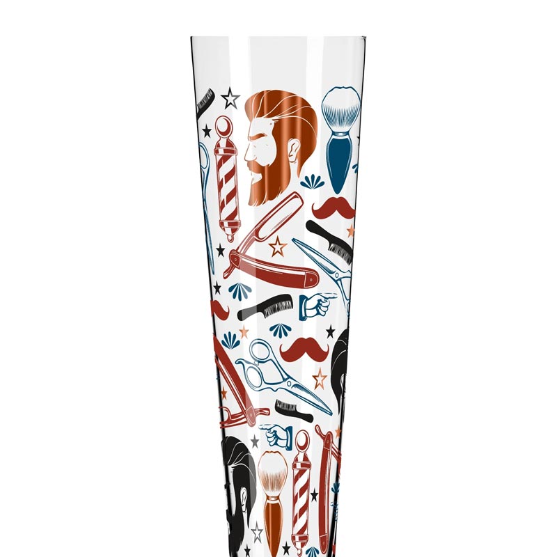 Heldenfest Beer Glass with Barber Illustration, des. Rebecca Buss for Ritzenhoff