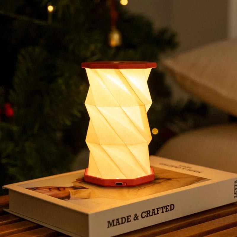Mini Hexagon Twist Lamp - Coral Red - by Gingko