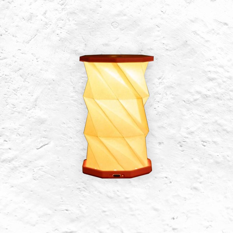 Mini Hexagon Twist Lamp - Coral Red - by Gingko
