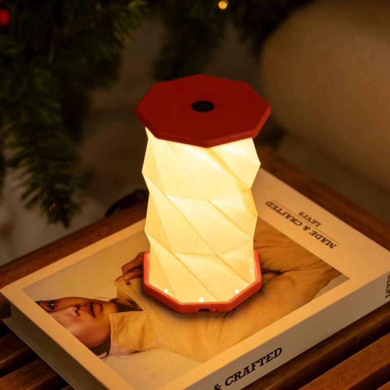 Mini Hexagon Twist Lamp - Coral Red - by Gingko