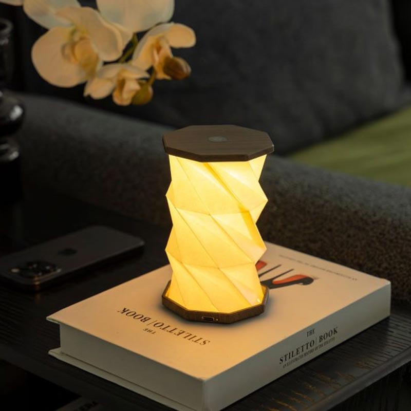 Mini Hexagon Twist Lamp - Walnut Drift - by Gingko