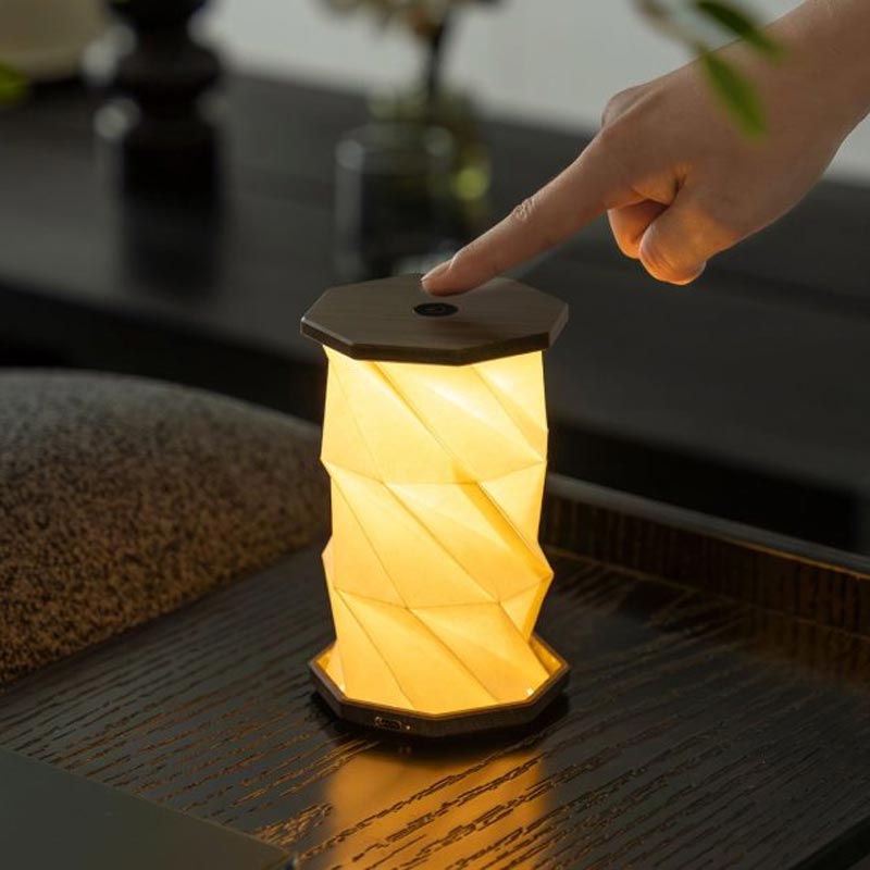 Mini Hexagon Twist Lamp - Walnut Drift - by Gingko