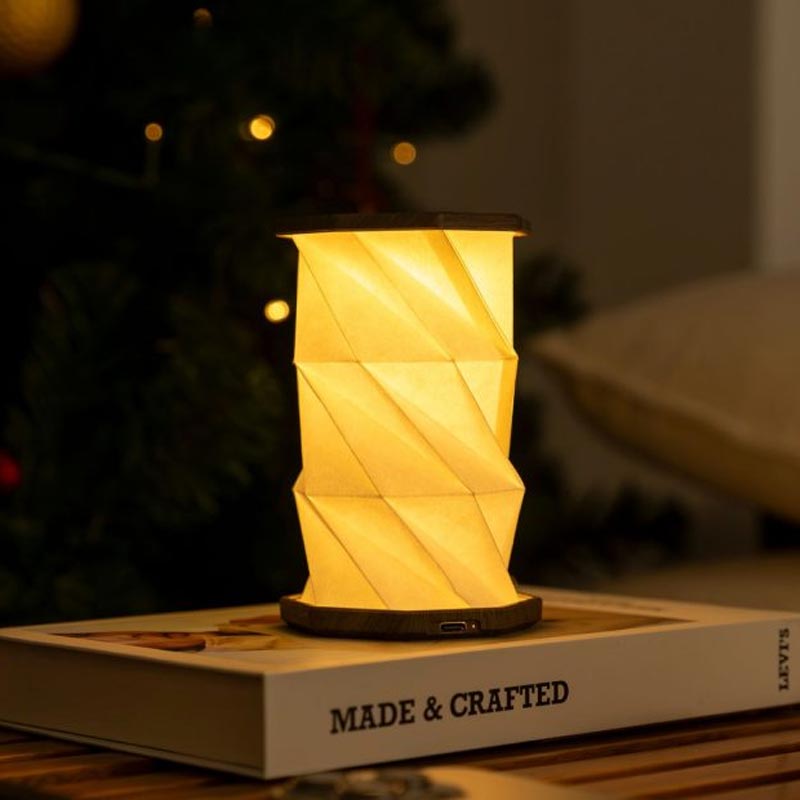 Mini Hexagon Twist Lamp - Walnut Drift - by Gingko