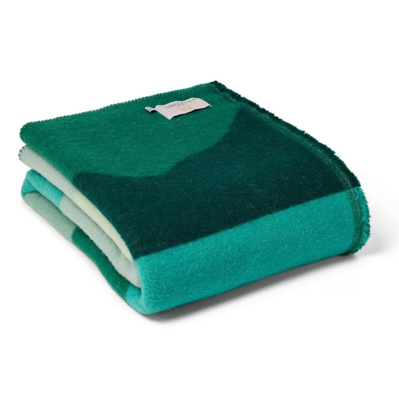 Pure New Wool Throw - Hills Jacquard Green - by Tweedmill
