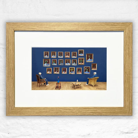 Looking at the Flowers (Mini-Frame) by David Hockney