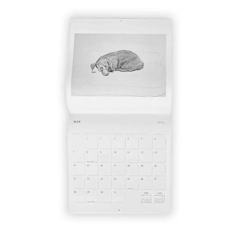 David Hockney 1995 Black and White Dog Calendar