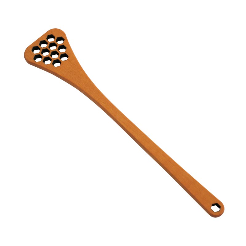 Honey spoon with hexagonal holes by Berstenhaus Redecker
