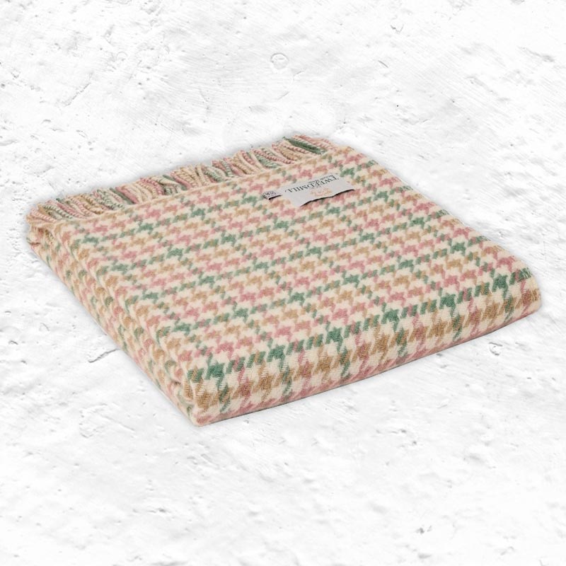Pure New Wool Throw - Houndstooth Coastland - by Tweedmill
