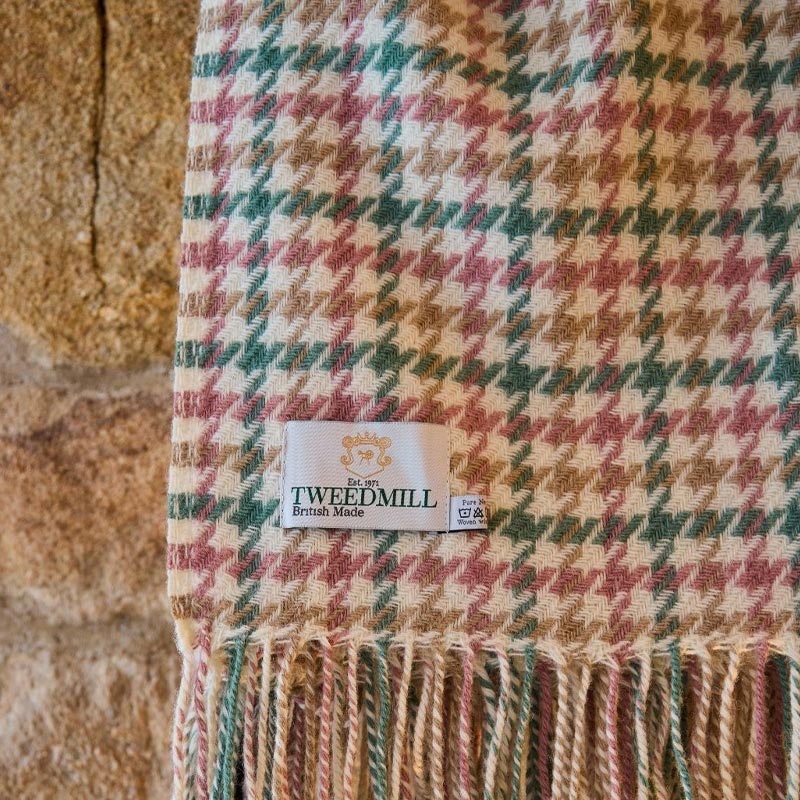 Pure New Wool Throw - Houndstooth Coastland - by Tweedmill