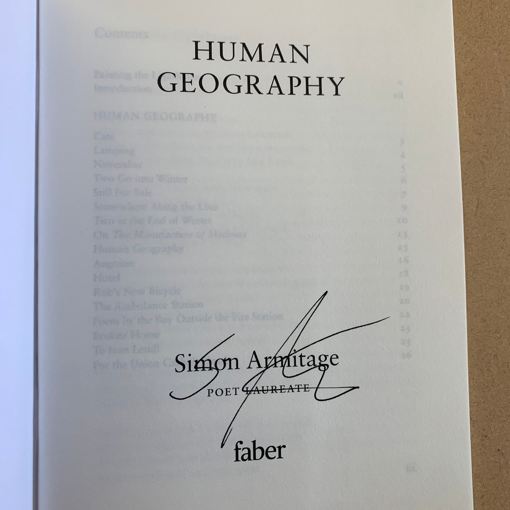 Human Geography by Simon Armitage - 40th anniversary signed limited edition paperback