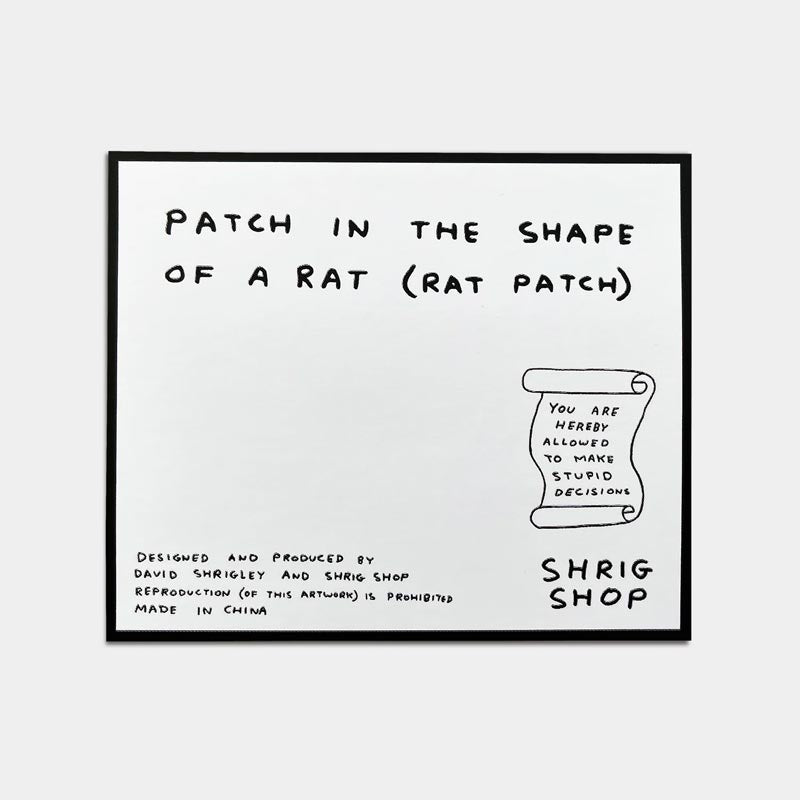 I Ate All Your Money - fabric patch by David Shrigley