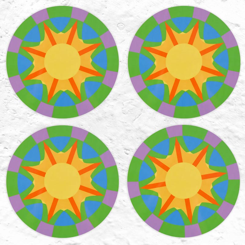 Irawo Round Placemats - set of 4 - des. Yinka Ilori