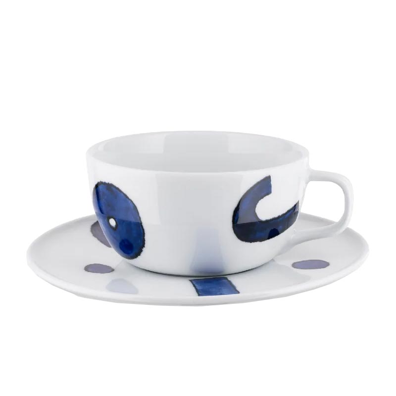 Itsumo Tea Cup & Saucer - White Porcelain - Yunoki Ware, des. Naoto Fukasawa for Alessi