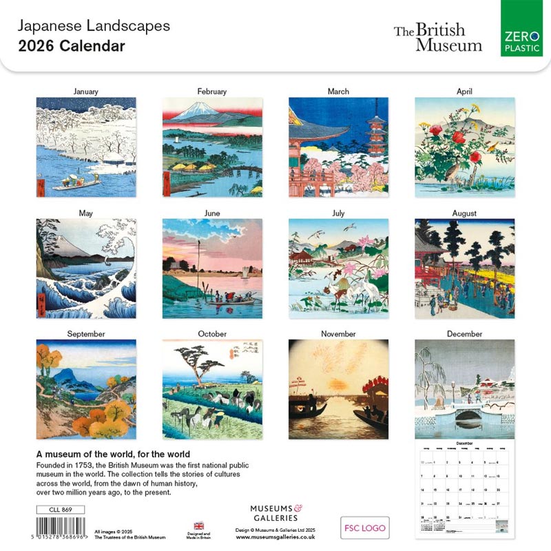 Japanese Landscapes 2026 Wall Calendar
