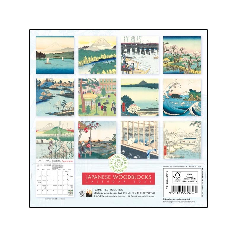 Japanese Woodblocks 2026 Mini Wall Calendar