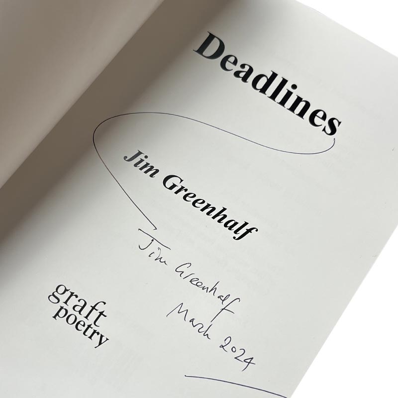 Deadlines by Jim Greenhalf (signed first edition)