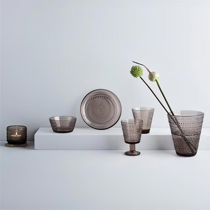 Kastehelmi tea light holder - linen - des. Oiva Toikka, 1964, made by Iittala