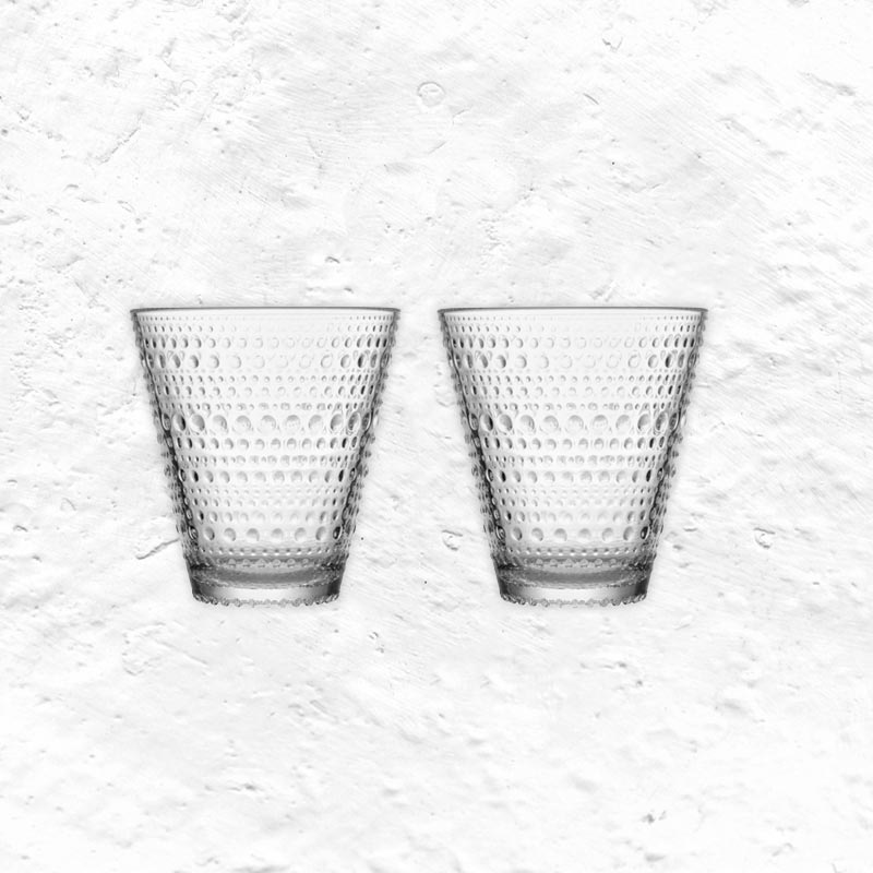 Set of 2 Kastehelmi Tumblers - 30cl, clear - des. Oiva Toikka, 1964, made by Iittala