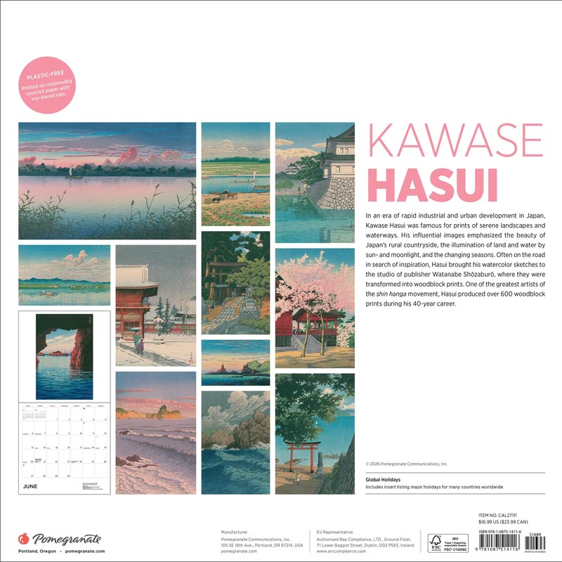 Kawase Hasui Wall Calendar 2027