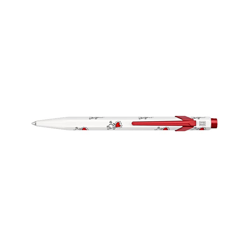 Keith Haring metal ballpoint pen (white) by Caran d’Ache - special edition