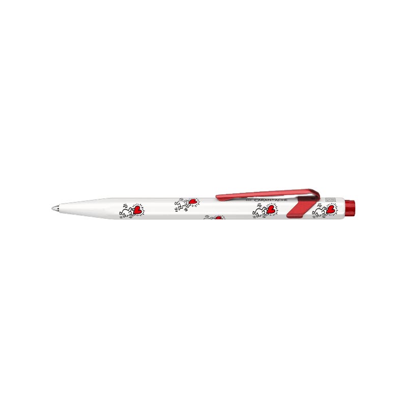 Keith Haring metal ballpoint pen (white) by Caran d’Ache - special edition