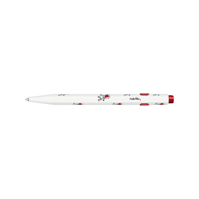 Keith Haring metal ballpoint pen (white) by Caran d’Ache - special edition