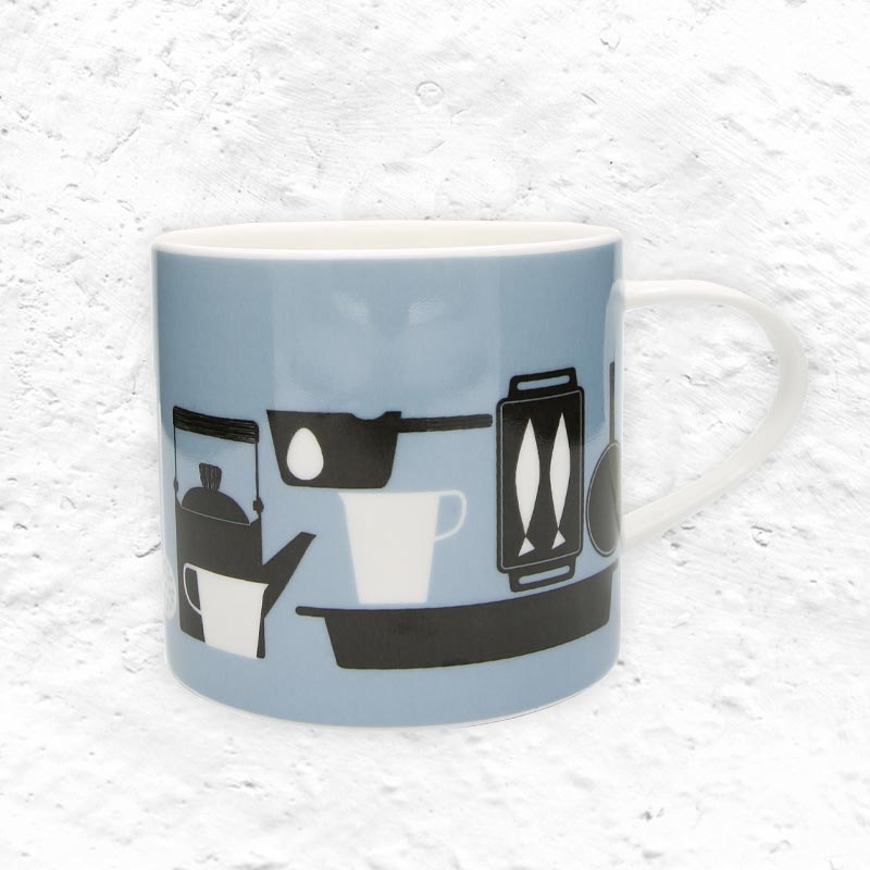 Dusky Blue Kitchenalia Mug des. Mini Moderns and Keith Brymer Jones