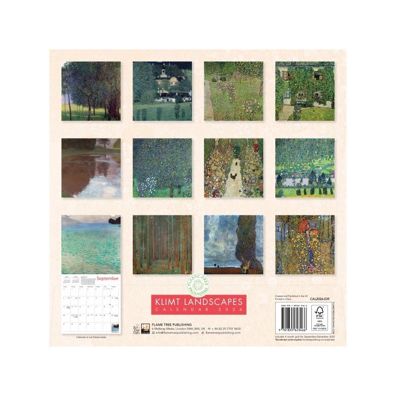 Klimt Landscapes 2026 Wall Calendar