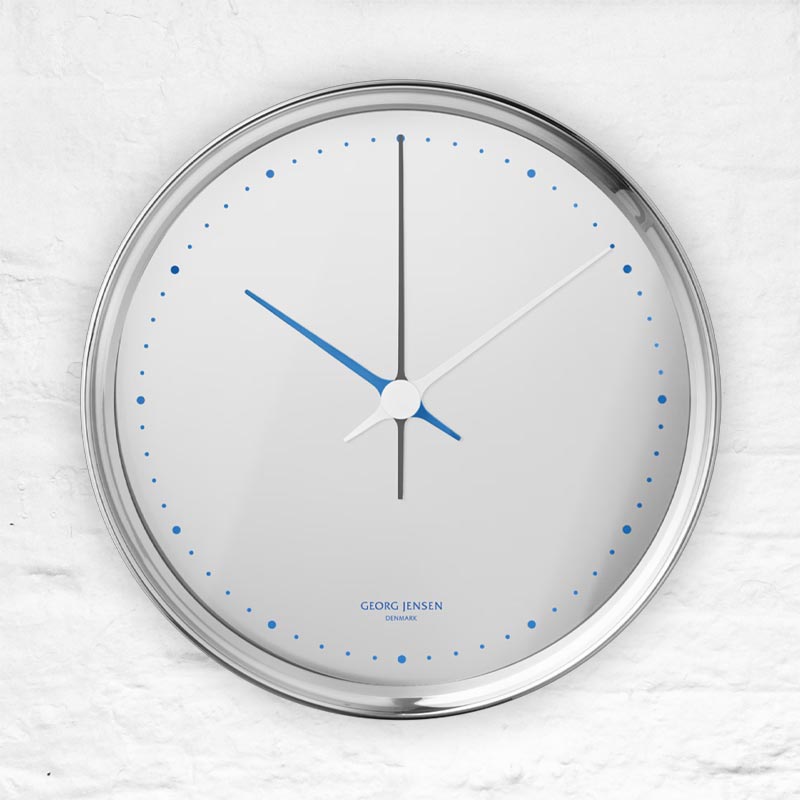 Koppel Wall Clock - Echo Mirror - des. Henning Koppel for Georg Jensen