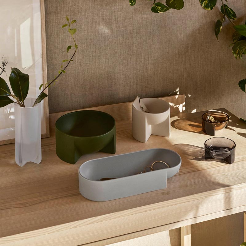 Kuru ceramic bowl - 240x120mm - moss green - des. Philip Malouin for Iittala