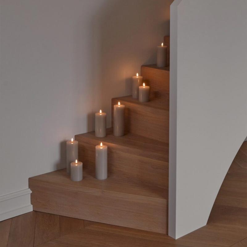 LED Pillar candle - Ice Latte, 20cm - by ester & erik