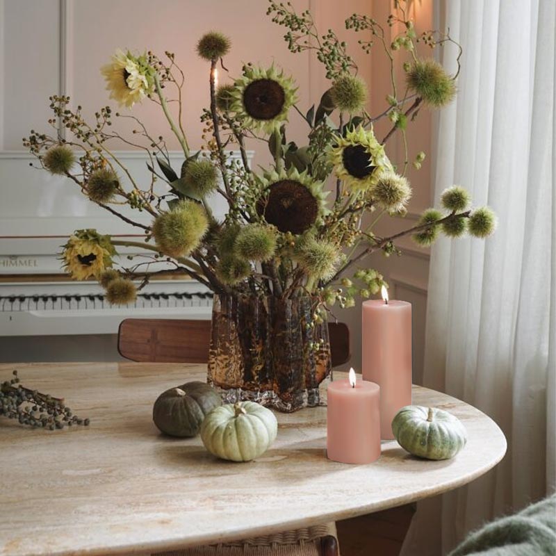 LED Pillar candle - Rosy Caramel, 10cm - by ester & erik