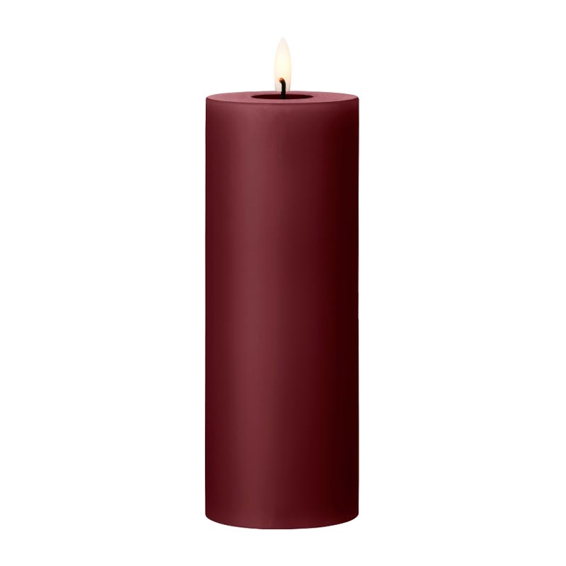 LED Pillar candle - Deep Wine, 20 cm - by ester & erik